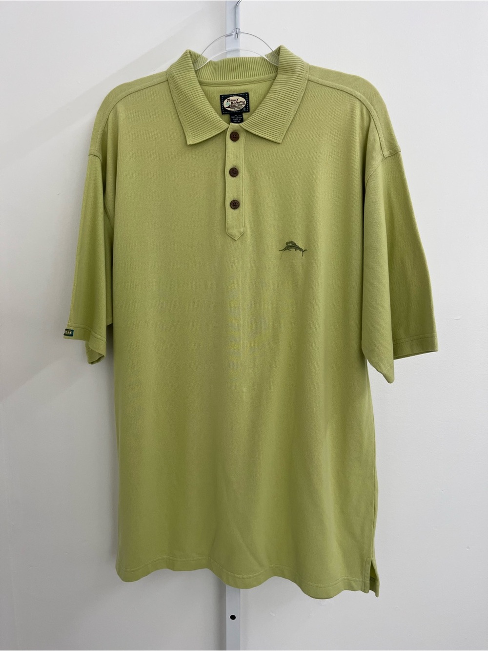Tommy Bahama Olive Green Short Sleeve Polo with Embroidered Fish Logo